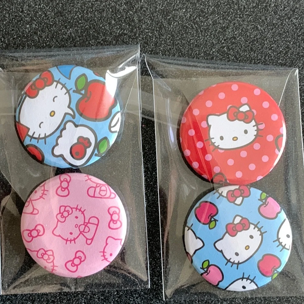 Hello Kitty Handcrafted Button Pins - Picture 1 of 4